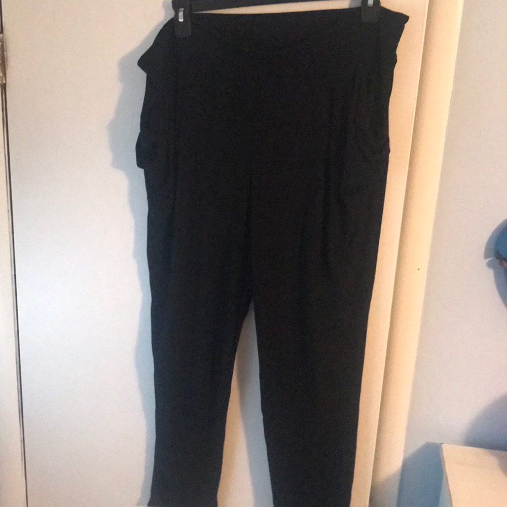 Cute stretch black pants with a little 80’s flare